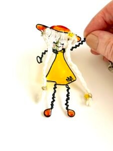 sell your handmade creations like this Mary-Anne character bag charm 