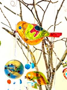 Display ideas for table presentation when selling at fairs fetes or markets
hanging decorations in twigs